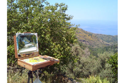 Painting course by Tom Campbell, island Ikaria